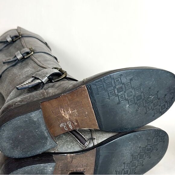 Alberto Fermani Camelot Tortaria Boots Leather Knee High Buckles 38 US 6,5 - Picture 12 of 16